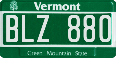 VT license plate BLZ880