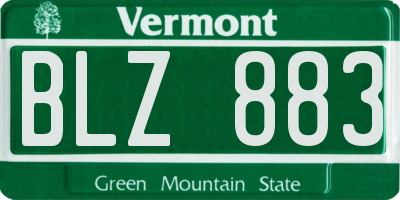 VT license plate BLZ883