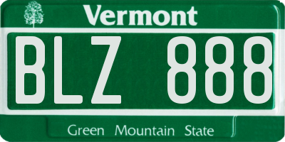 VT license plate BLZ888