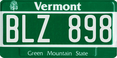 VT license plate BLZ898