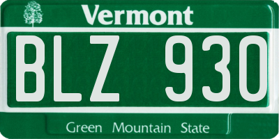VT license plate BLZ930