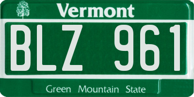 VT license plate BLZ961