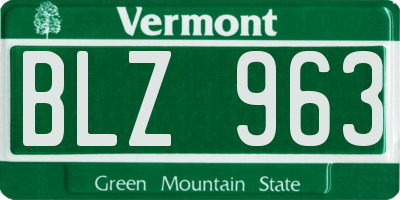 VT license plate BLZ963