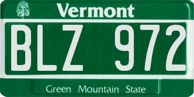 VT license plate BLZ972