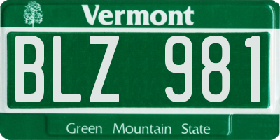 VT license plate BLZ981