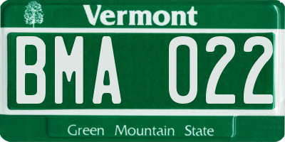 VT license plate BMA022