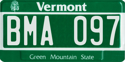 VT license plate BMA097
