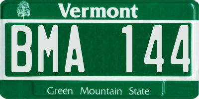 VT license plate BMA144