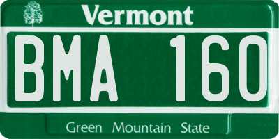 VT license plate BMA160