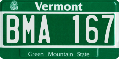 VT license plate BMA167