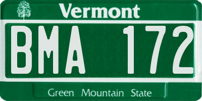 VT license plate BMA172