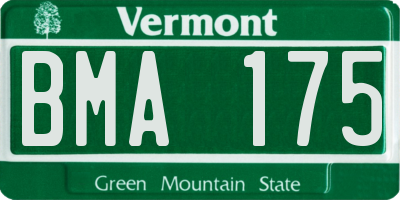 VT license plate BMA175