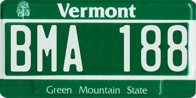 VT license plate BMA188