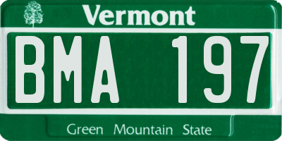 VT license plate BMA197