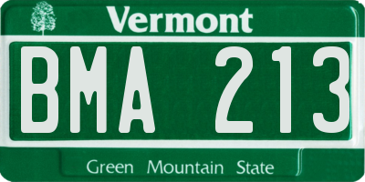 VT license plate BMA213