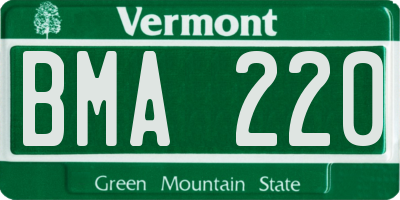 VT license plate BMA220