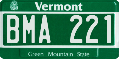 VT license plate BMA221