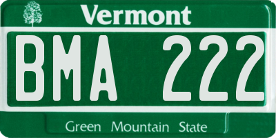 VT license plate BMA222