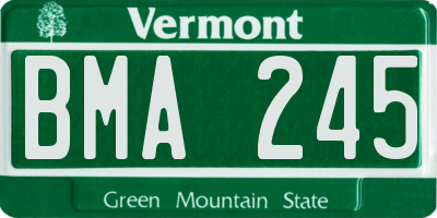 VT license plate BMA245