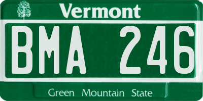 VT license plate BMA246