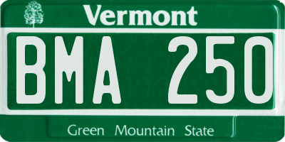 VT license plate BMA250
