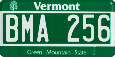 VT license plate BMA256