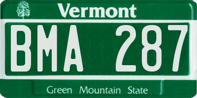 VT license plate BMA287