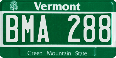 VT license plate BMA288