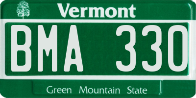 VT license plate BMA330