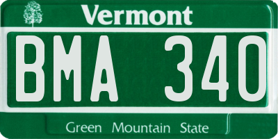 VT license plate BMA340