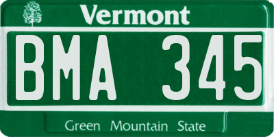 VT license plate BMA345