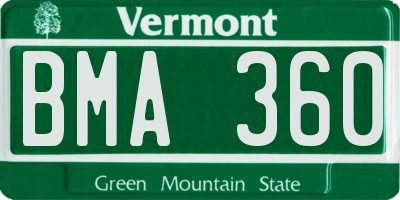 VT license plate BMA360
