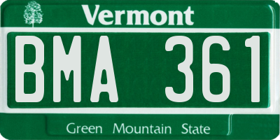 VT license plate BMA361