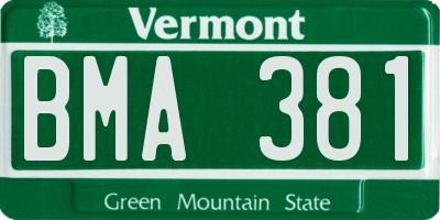 VT license plate BMA381