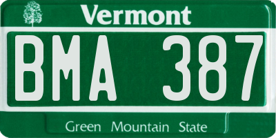 VT license plate BMA387