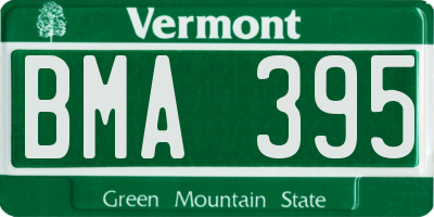 VT license plate BMA395