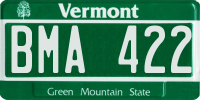 VT license plate BMA422