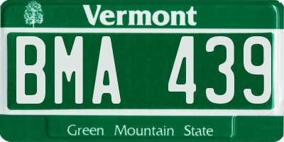 VT license plate BMA439