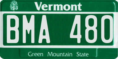 VT license plate BMA480