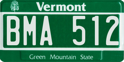 VT license plate BMA512