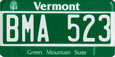 VT license plate BMA523
