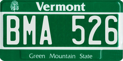 VT license plate BMA526