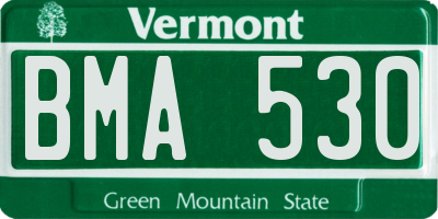 VT license plate BMA530