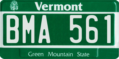VT license plate BMA561