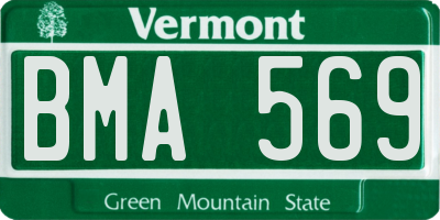 VT license plate BMA569