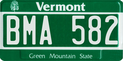 VT license plate BMA582