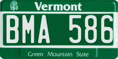VT license plate BMA586
