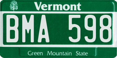 VT license plate BMA598