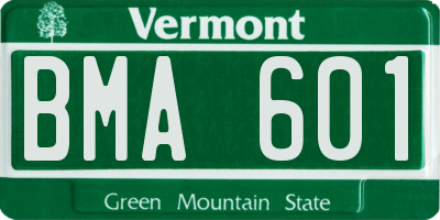 VT license plate BMA601