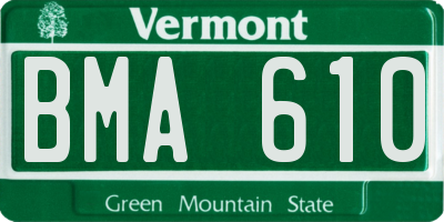 VT license plate BMA610